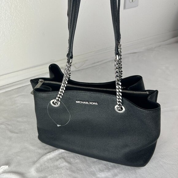 MICHAEL KORS Teagan Large Pebbled Leather Satchel Shoulder Bag - Picture 1 of 10